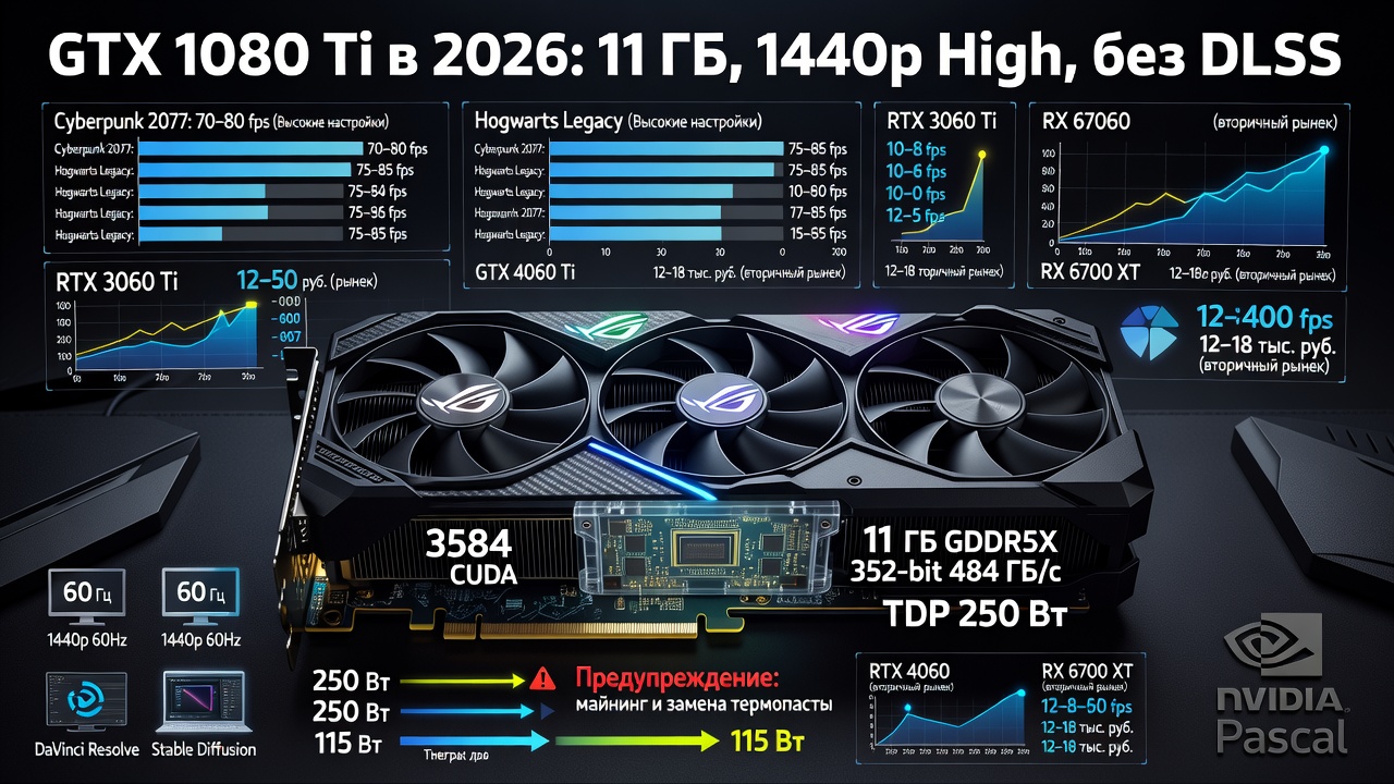GTX 1080 Ti: полный обзор характеристик и тестов в 2026 году